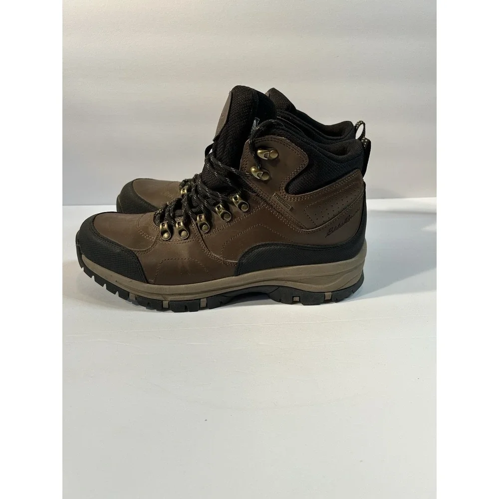 Eddie Bauer Waterproof Hiking Boots Men Size 10.5 Brown Leather Trail Outdoor